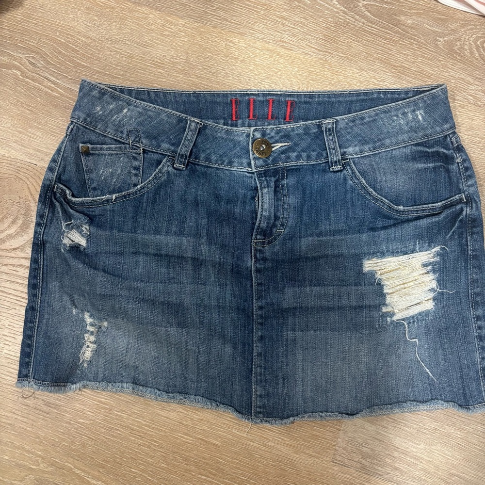 Vintage Y2K distressed coquette pockets mini skirt